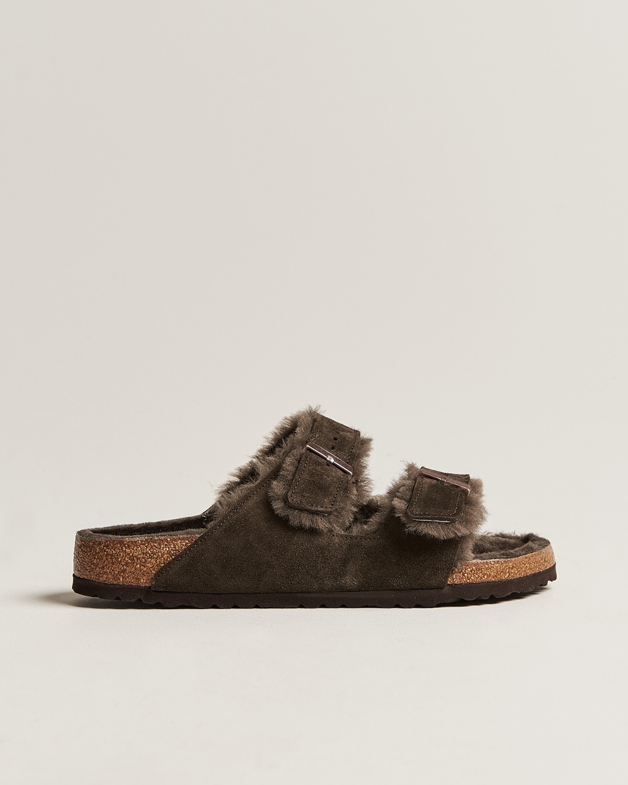 BIRKENSTOCK Arizona Classic Footbed Shearling Mocha Suede – Groen