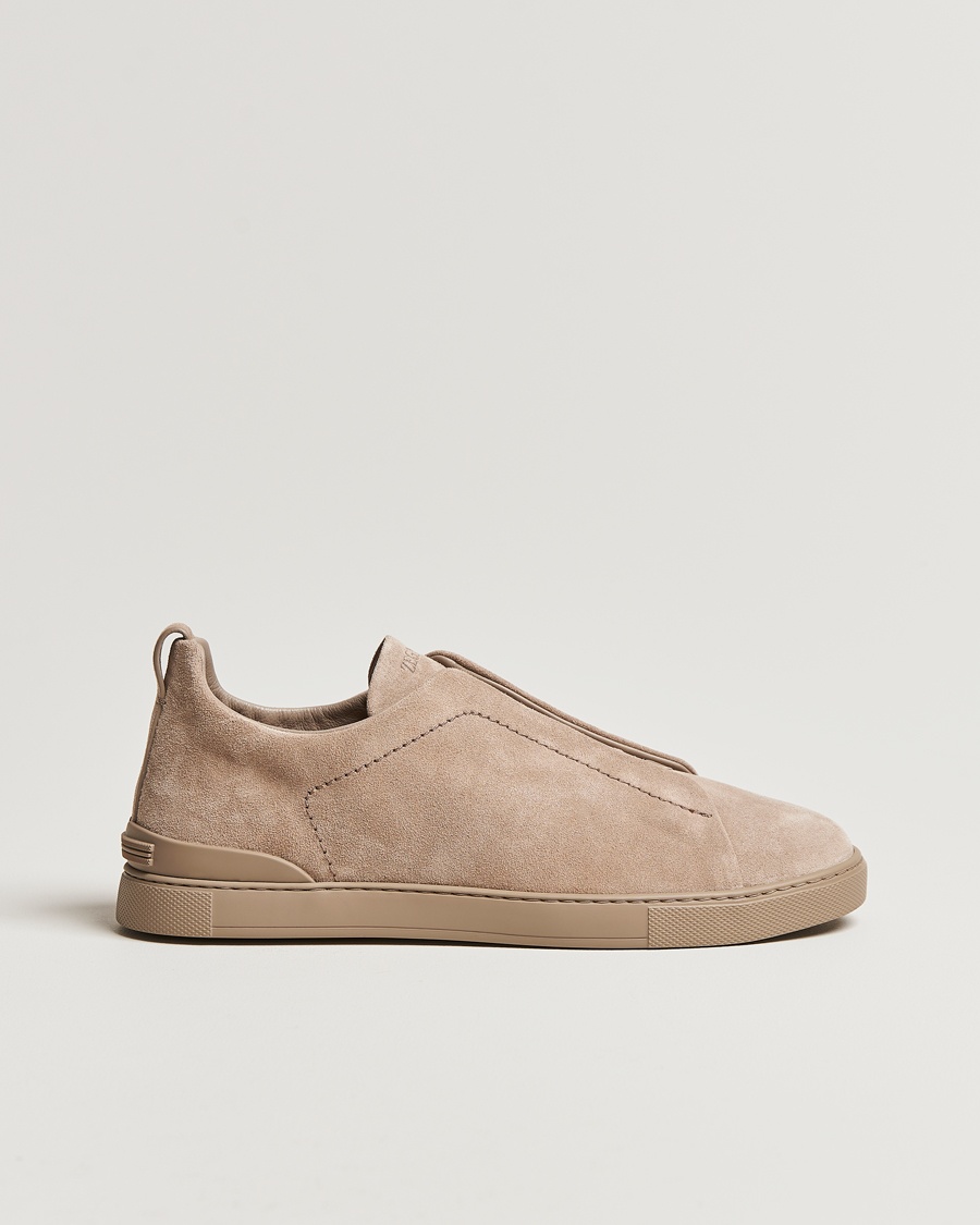 Homme | | Zegna | Triple Stitch Sneakers Full Beige Suede