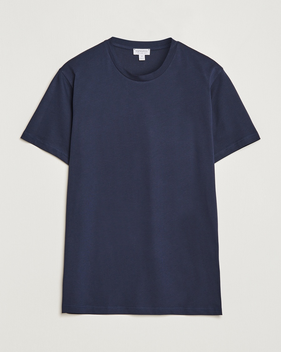 Sunspel Riviera Midweight T-Shirt Navy – Blauw