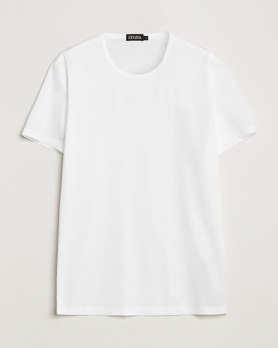 Homme | T-Shirts Blancs | Zegna | Filoscozia Pure Cotton Round Neck T-Shirt White