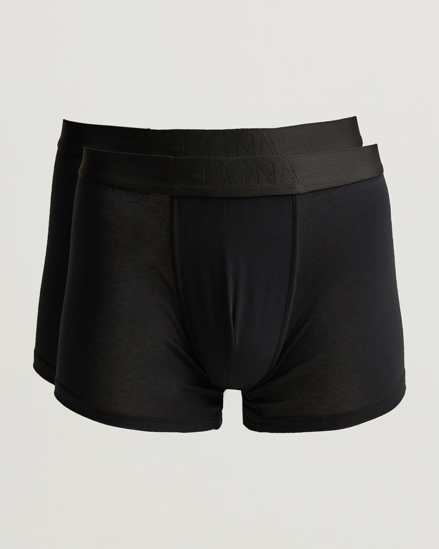 Heren | Ondergoed | Zegna | 2-Pack Stretch Cotton Boxers Black