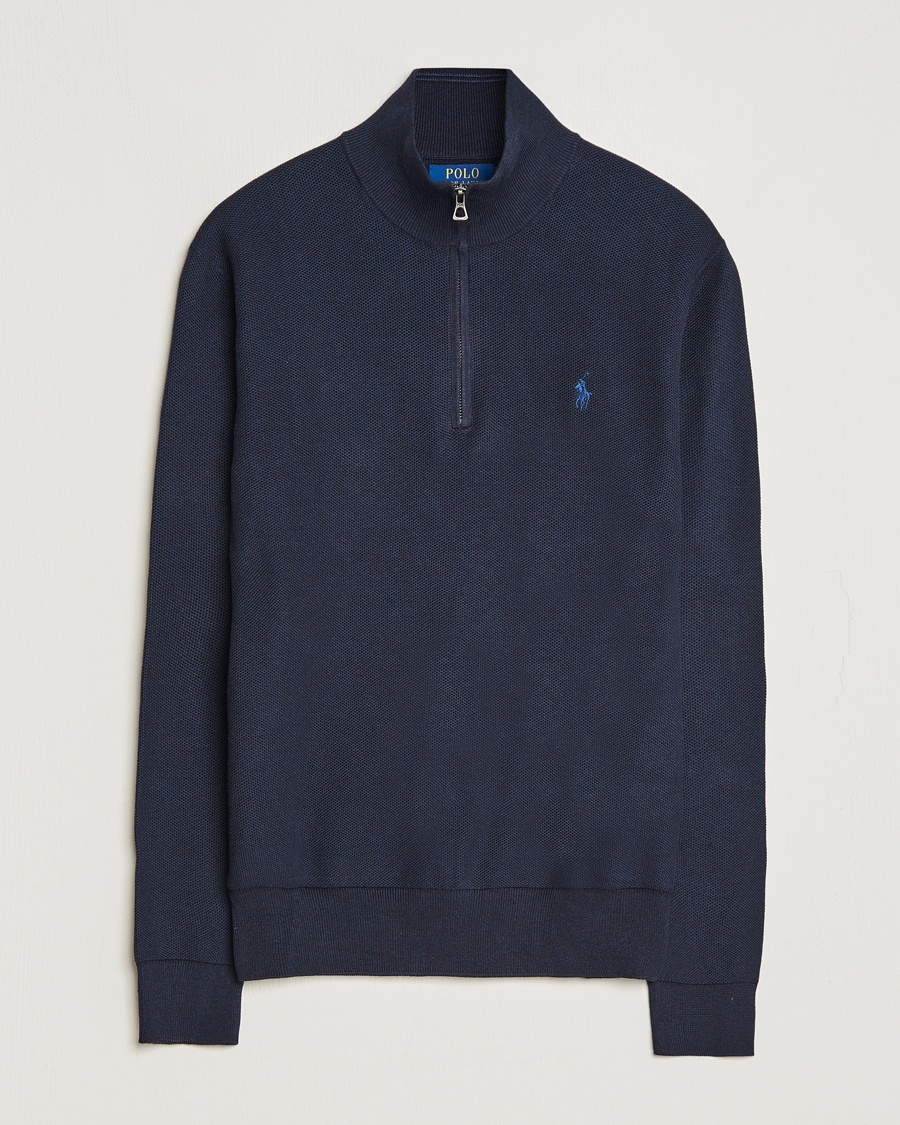 Polo Ralph Lauren Textured Half Zip Navy Heather – Bleu