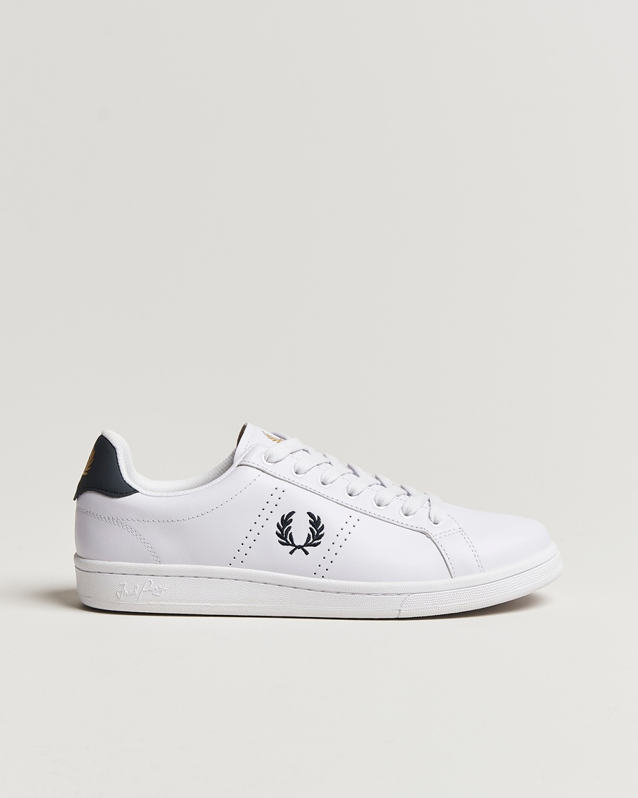 Fred Perry B721 Leather Sneakers White/Navy – Wit