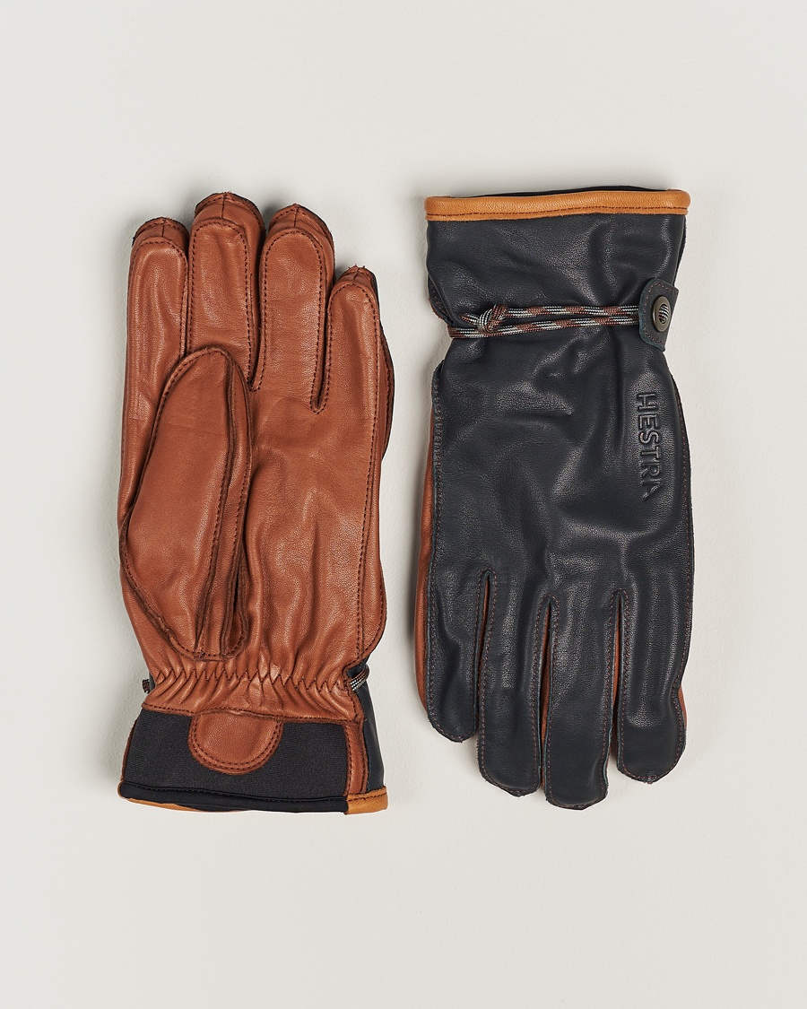 Hestra Wakayama Leather Ski Glove Navy/Brown – Blauw