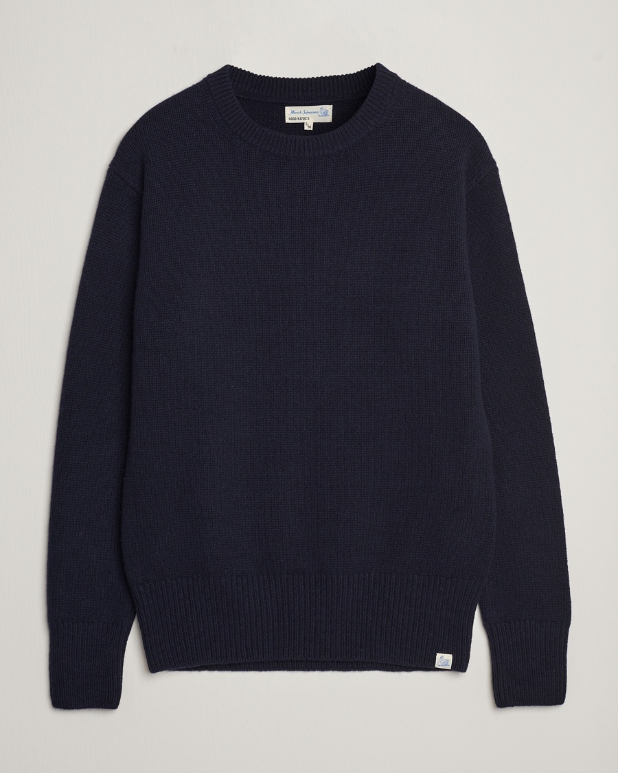 Homme | Pulls Tricotés | Merz b. Schwanen | Cashmere/Merino Pullover Dark Navy