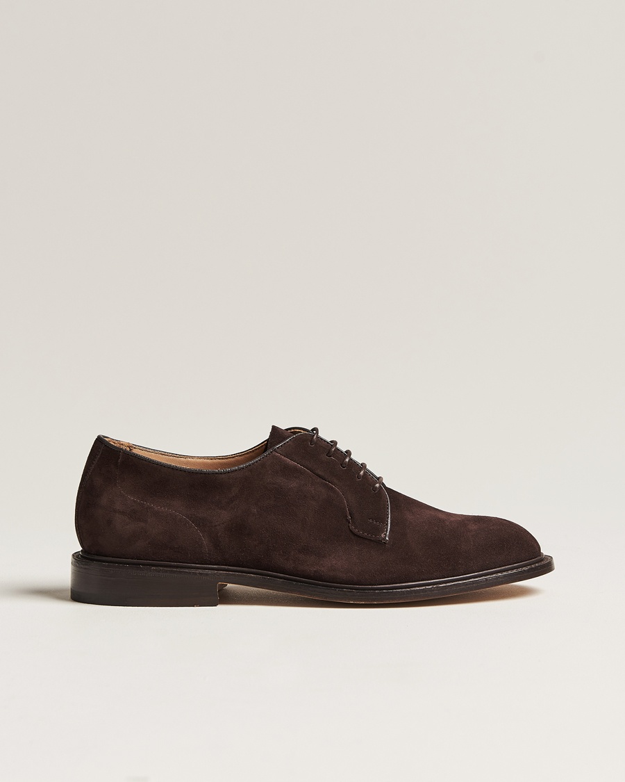 Tricker's Robert Derby Shoes Coffee Suede – Marron