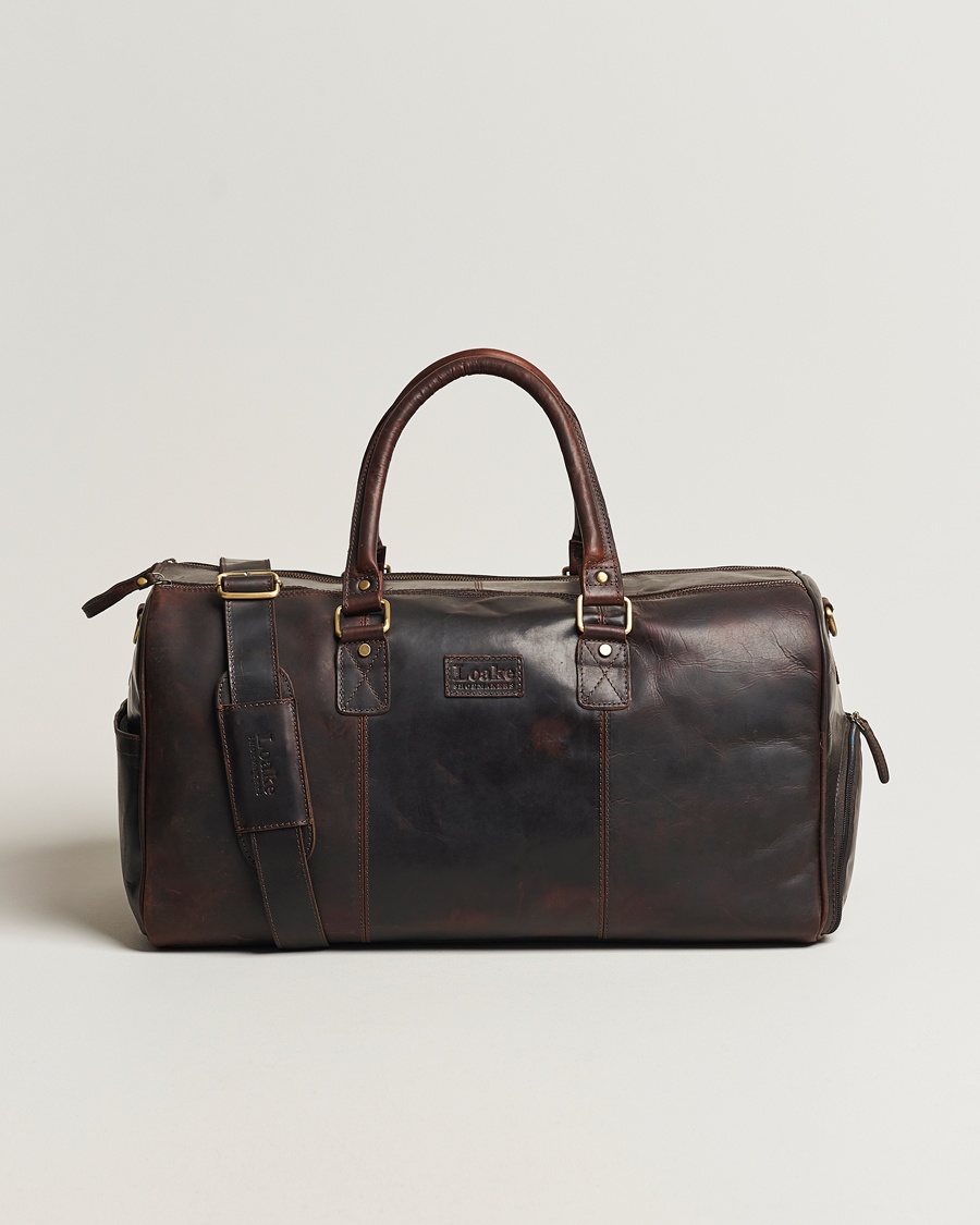 Heren | Weekendtassen | Loake 1880 | Devon Leather Travel Bag Dark Brown