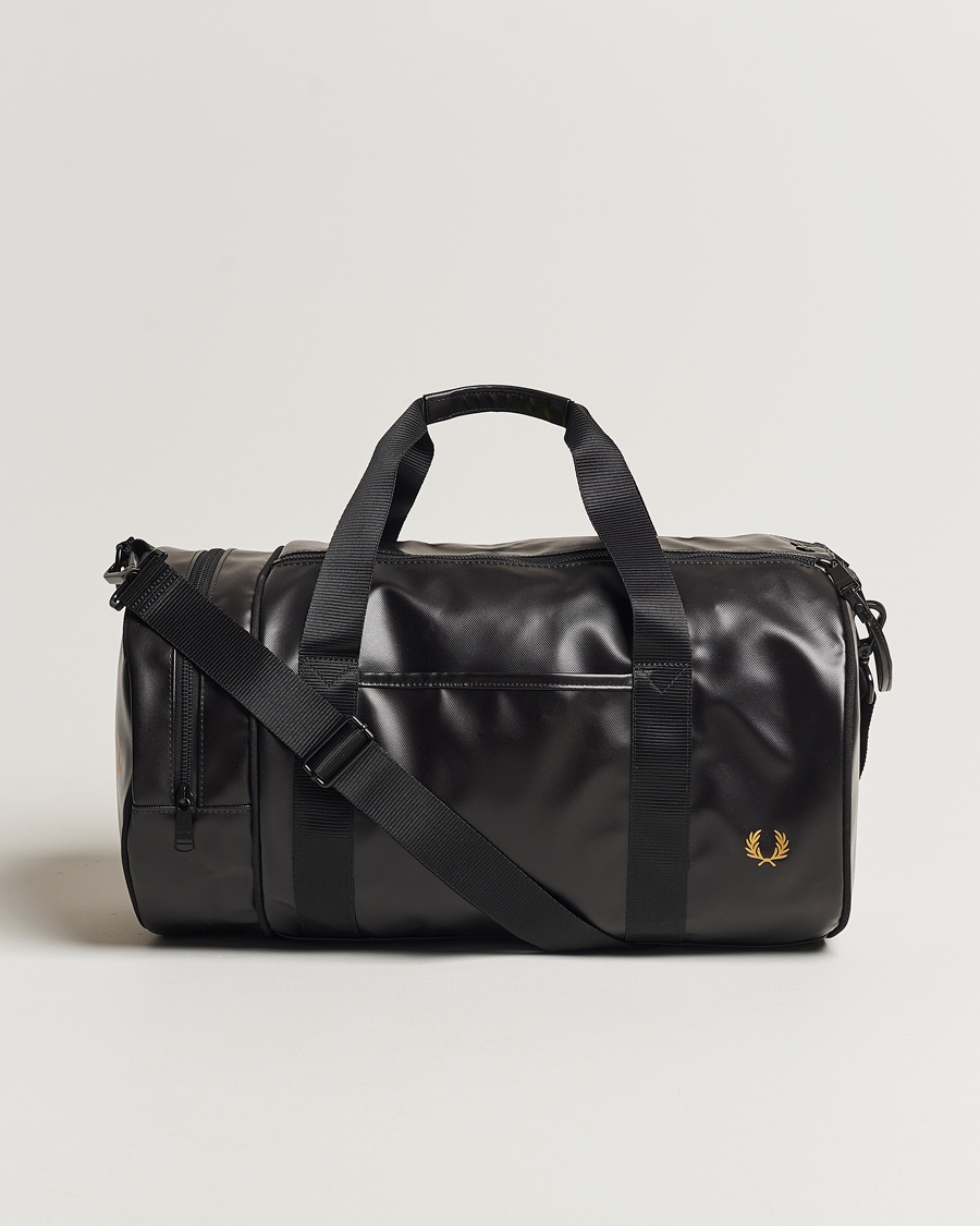 Fred Perry Tonal Classic Barrel Bag Black/Gold – Noir