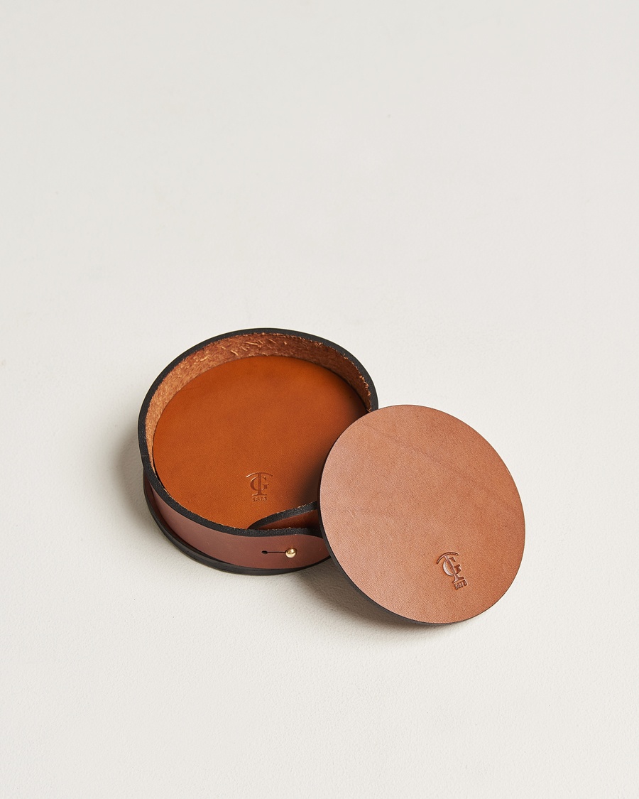 Tärnsjö Garveri Leather Coaster Set 006 Light Brown – Marron