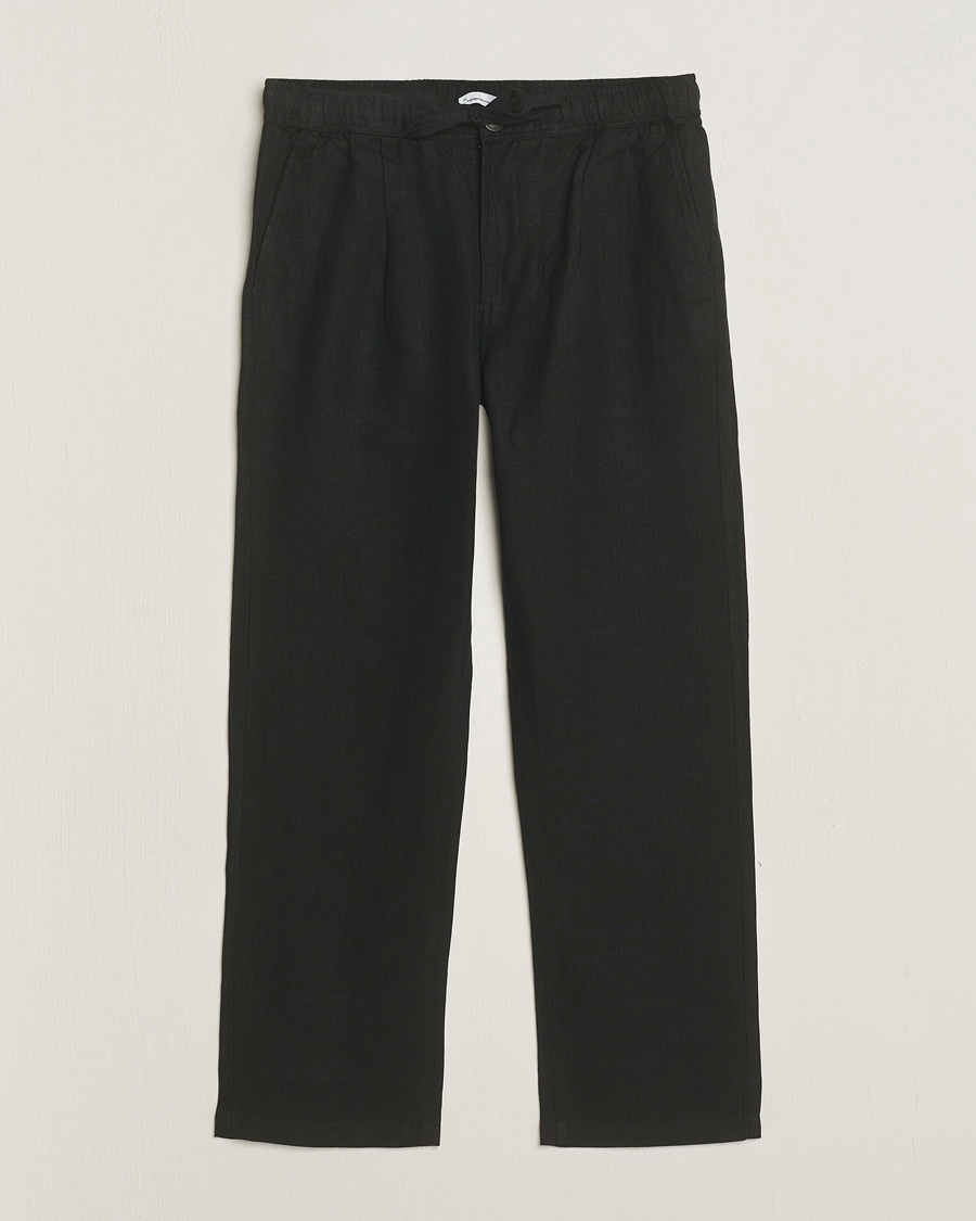 KnowledgeCotton Apparel Loose Linen Pants Black – Noir