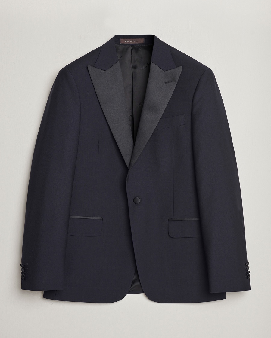 Homme | | Oscar Jacobson | Frampton Wool Tuxedo Blazer Navy