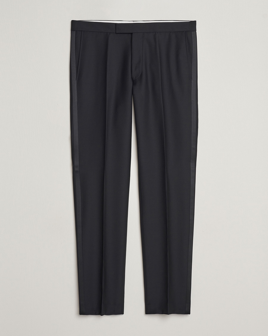 Homme | | Oscar Jacobson | Denz Wool Tuxedo Trousers Black