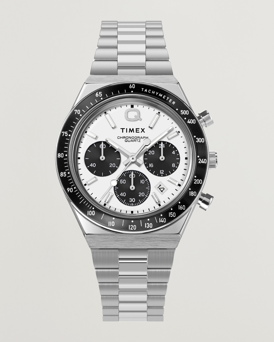 Timex Q Chronograph 40mm White Dial – Wit
