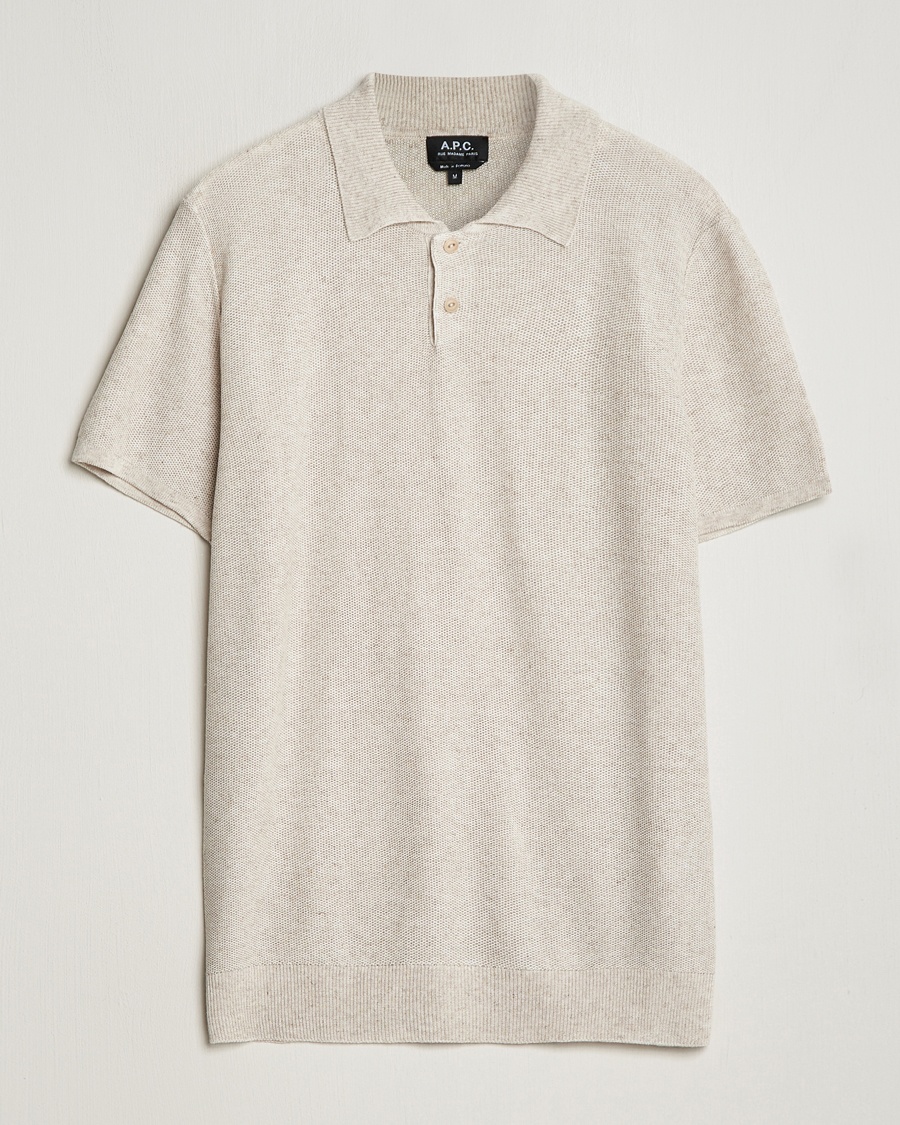 Heren | Polo's | A.P.C. | Jay Knitted Polo Beige