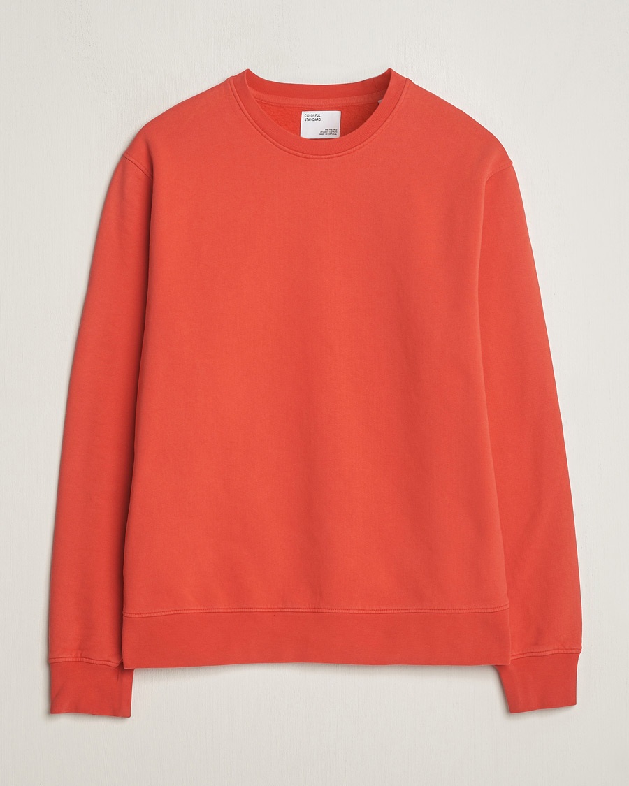 Homme | | Colorful Standard | Classic Organic Crew Neck Sweat Red Tangerine