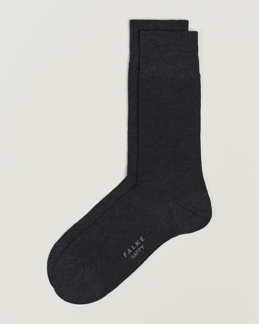 Falke Happy 2-Pack Cotton Socks Anthracite Melange – Gris