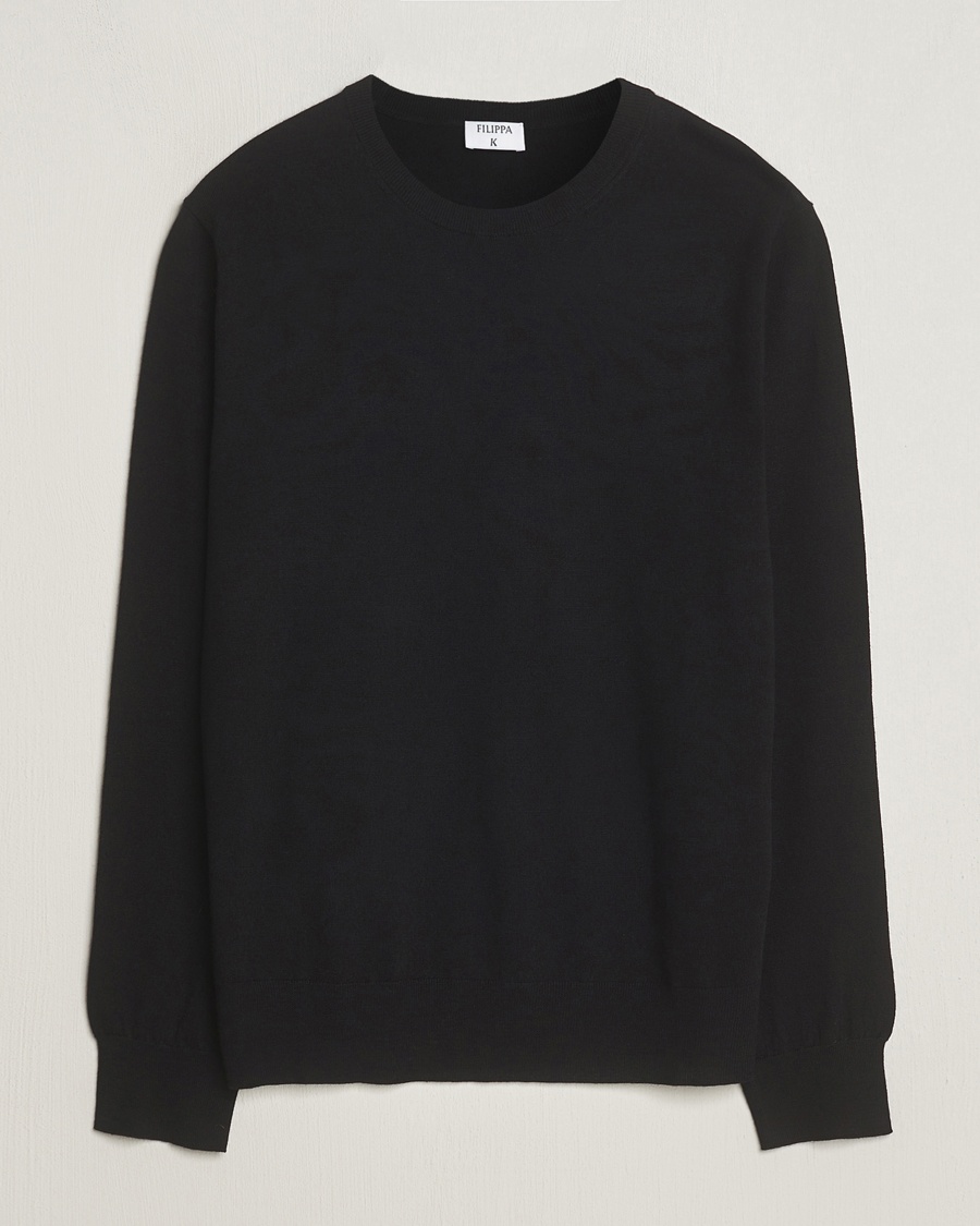 Filippa K Merino Round Neck Sweater Black – Noir