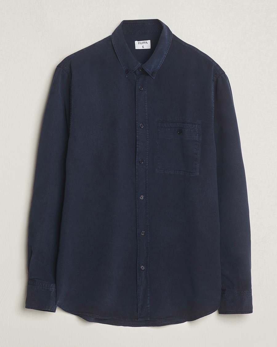 Filippa K Zachary Lyocell Shirt Navy – Bleu