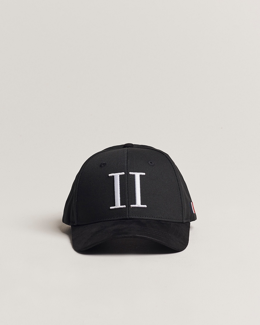 LES DEUX Baseball Cap Suede II Black/White – Zwart