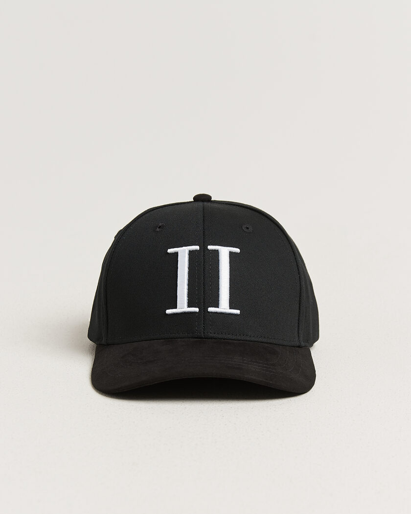 LES DEUX Baseball Cap Suede II Black/White – Zwart