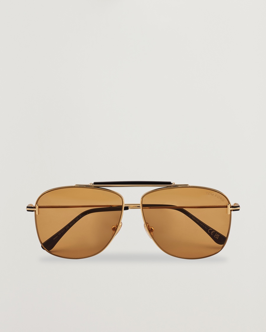 Tom Ford Jaden FT1017 Metal Sunglasses Gold/Brown – Or