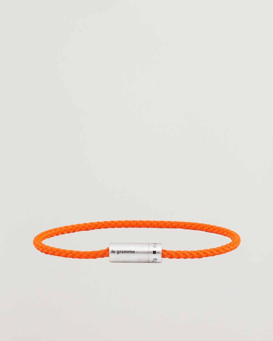 LE GRAMME Nato Cable Brushed Bracelet Orange/Sterling Silver 7g – Oranje