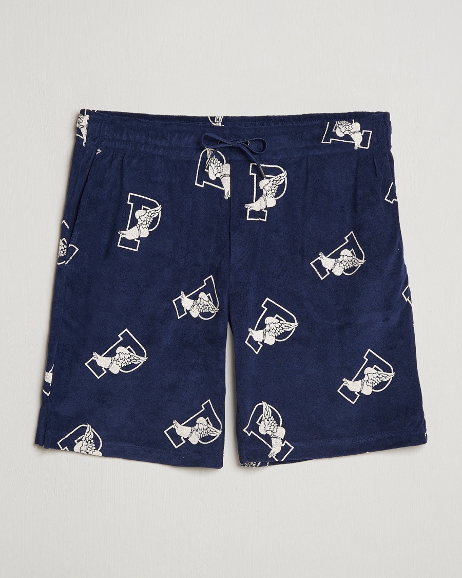 Homme | Soldes -60% | Polo Ralph Lauren | Cotton Terry P Wing Drawstring Shorts Cruise Navy