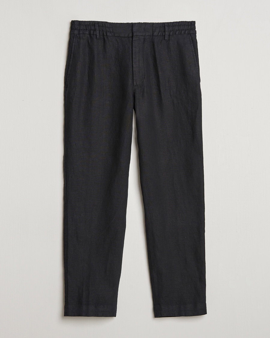NN07 Billie Linen Drawstring Trousers Black – Noir