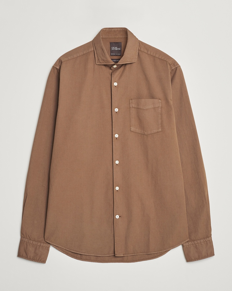 Heren | Overhemden | Oscar Jacobson | Reg Fit Wide Spread C GD Twill Light Army Green