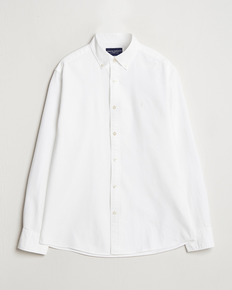 Charles Tyrwhitt Button Down Stretch Oxford Shirt White – Blanc