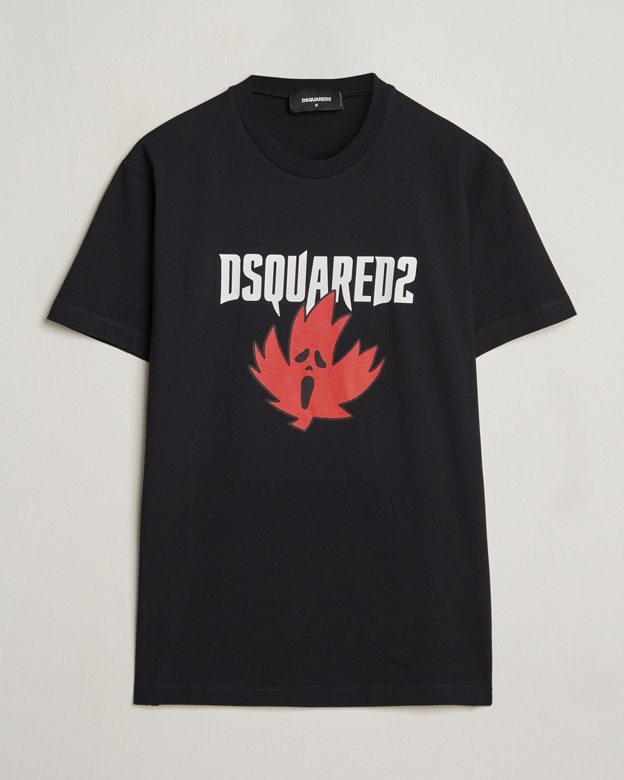 Heren | Zwarte T-shirts | Dsquared2 | Horror Leaf T-Shirt Black