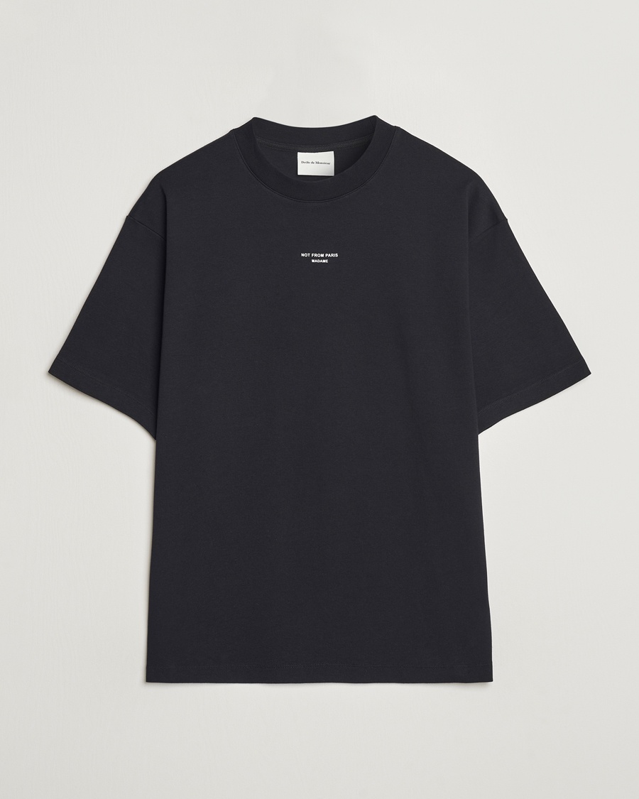 Drôle de Monsieur Classic Slogan T-Shirt Black – Zwart