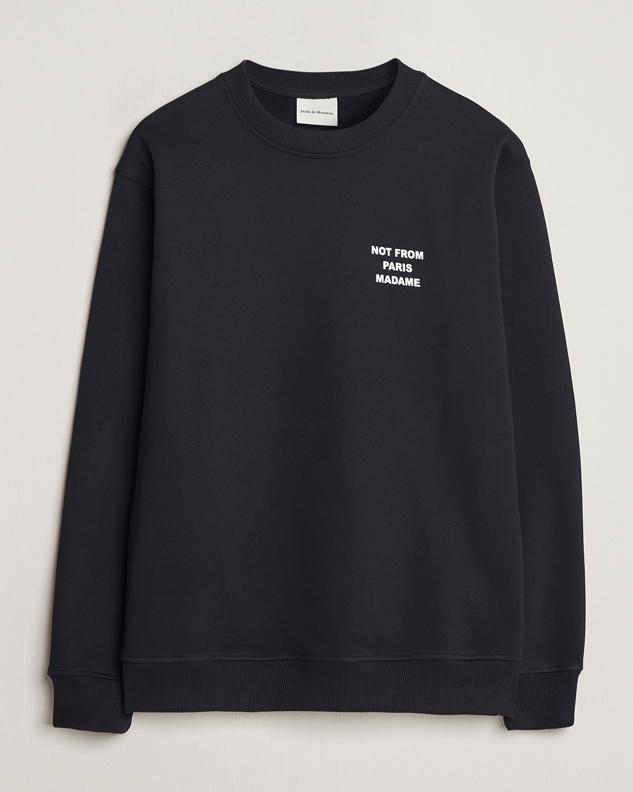 Drôle de Monsieur Slogan Sweatshirt Black – Noir