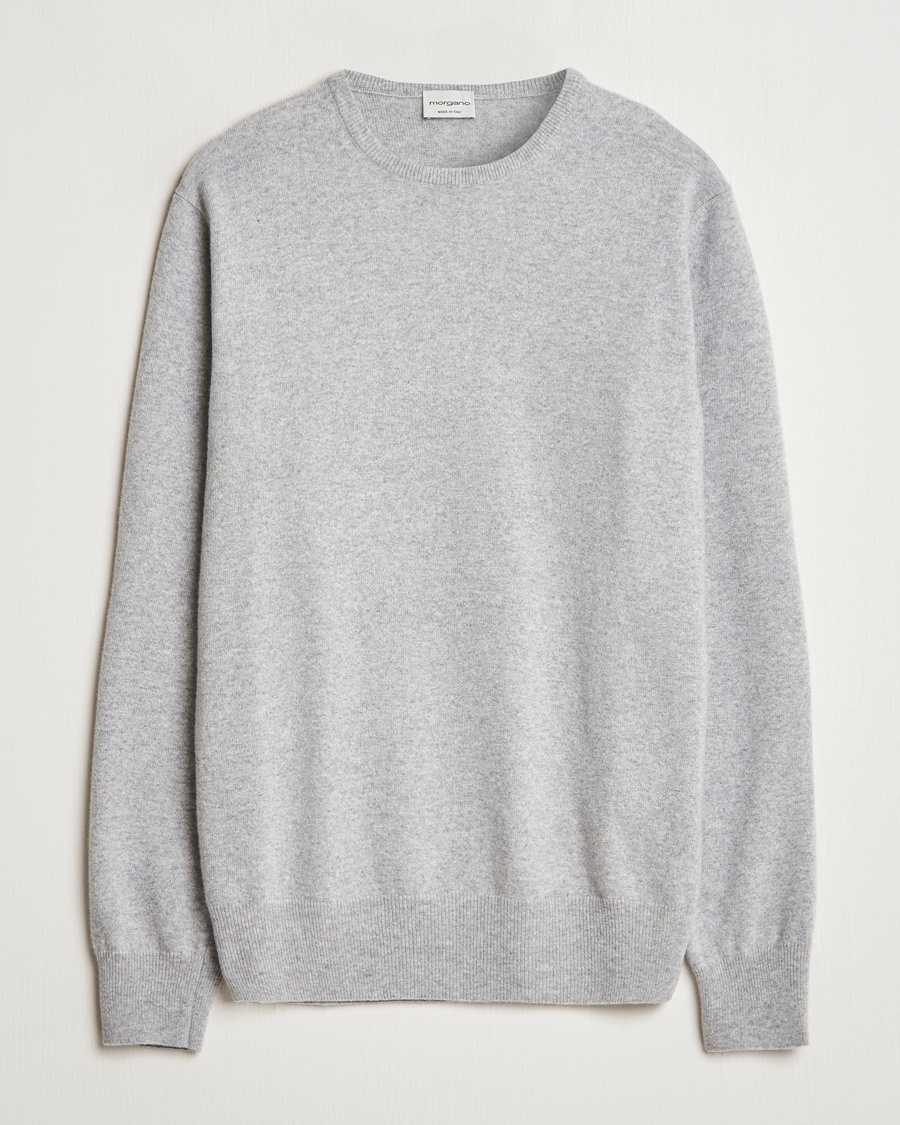 Morgano Wool/Cashmere Crewneck Mid Grey – Gris