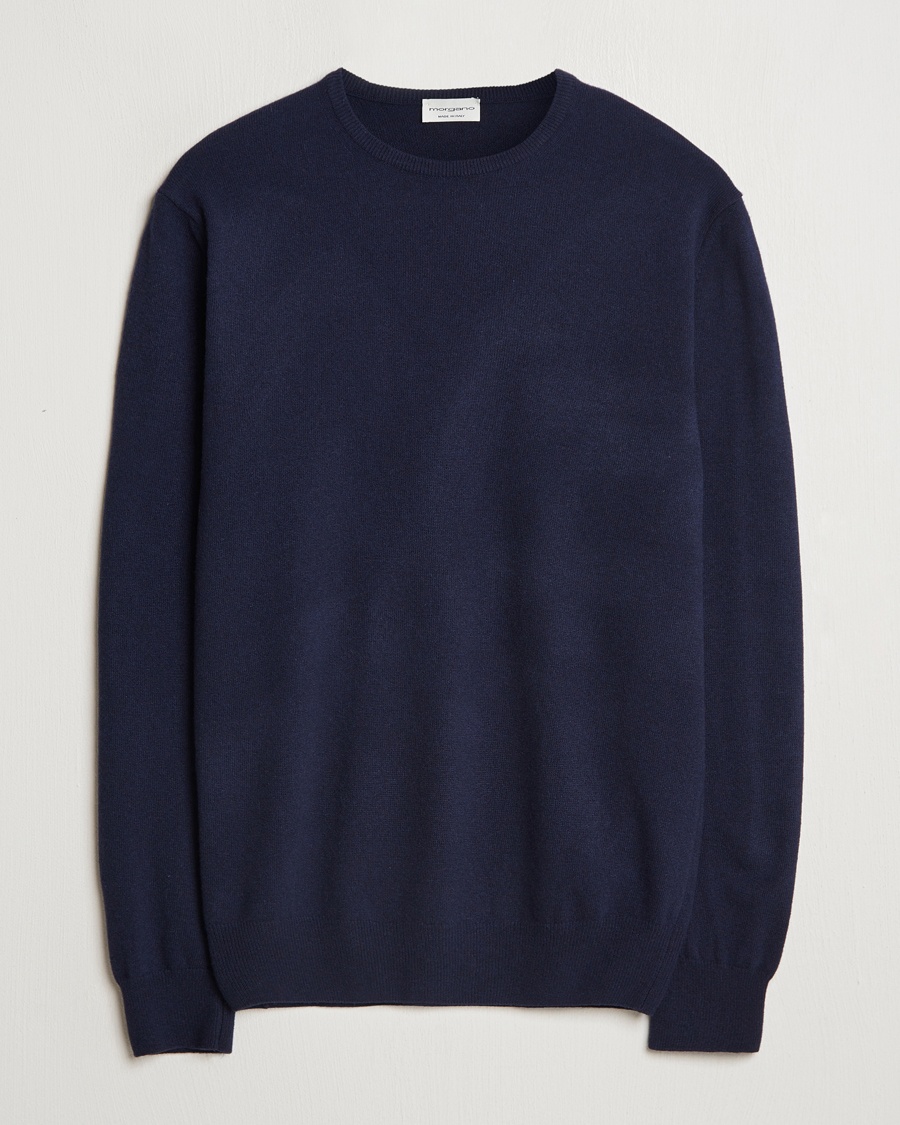 Morgano Wool/Cashmere Crewneck Navy – Blauw