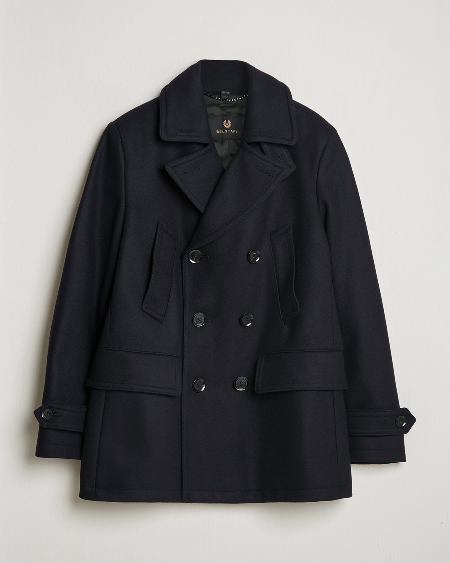 Belstaff Milford Wool Peacoat Ink Blue – Blauw