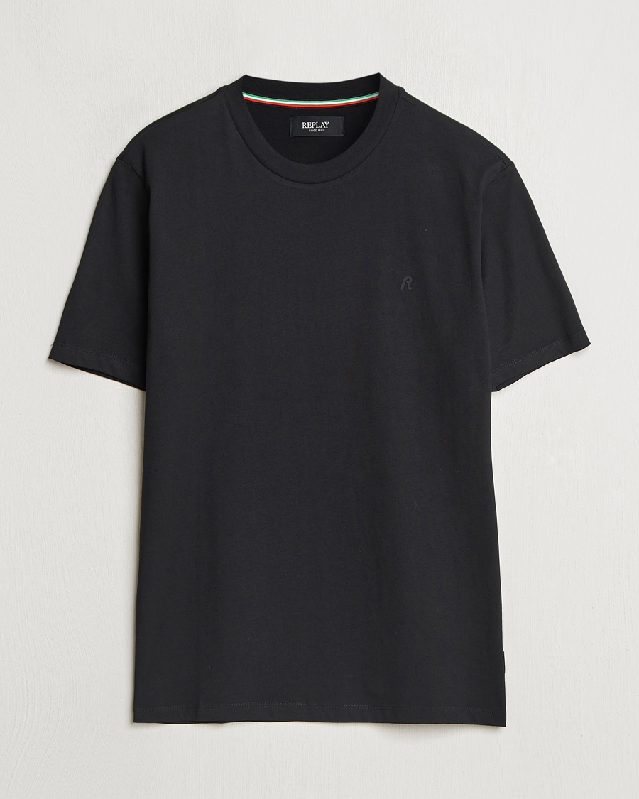 Homme | | Replay | Tonal Logo Crew Neck T-Shirt Black