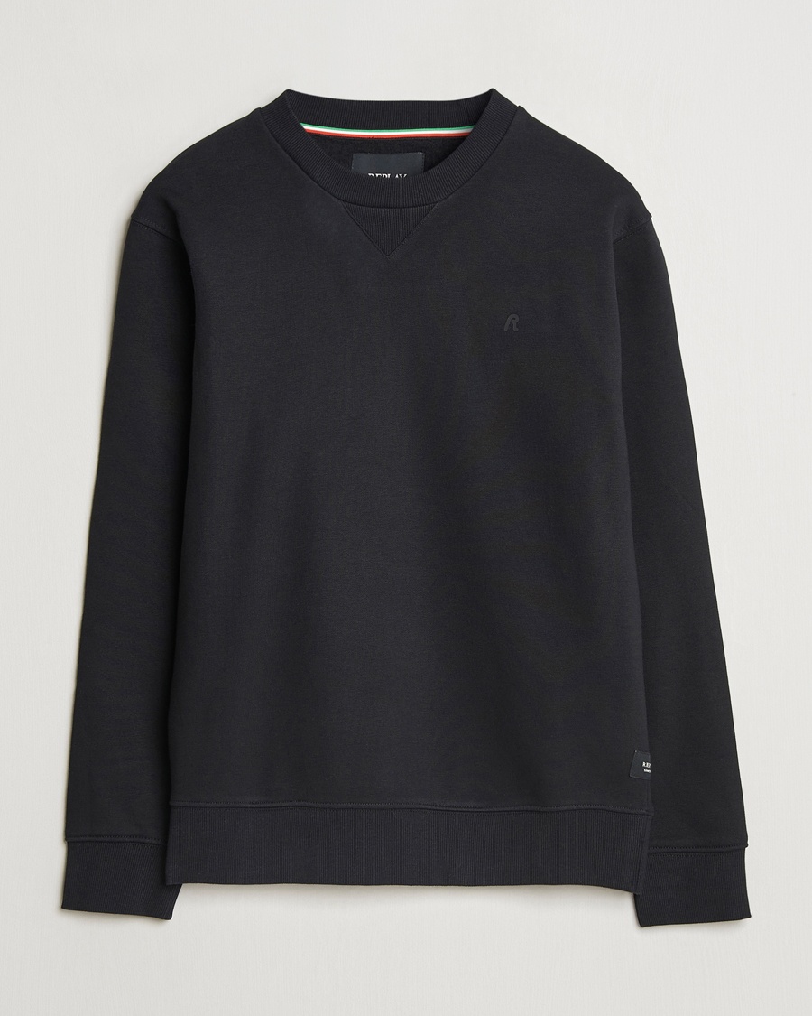 Homme | Pulls Et Tricots | Replay | Tonal Logo Crew Neck Sweatshirt Black