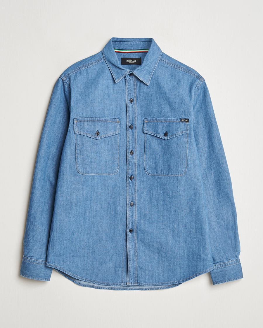 Replay Denim Shirt Medium Blue – Bleu