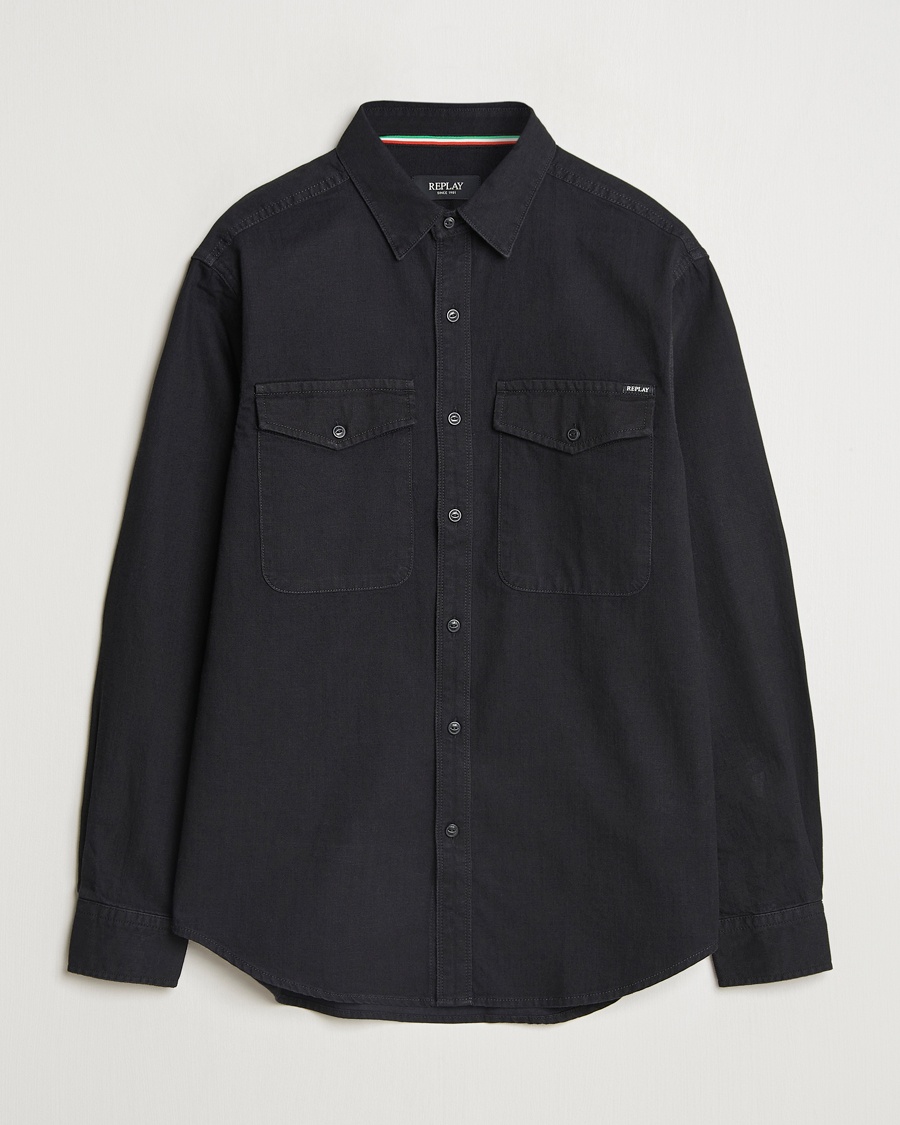Replay Denim Shirt Washed Black – Noir