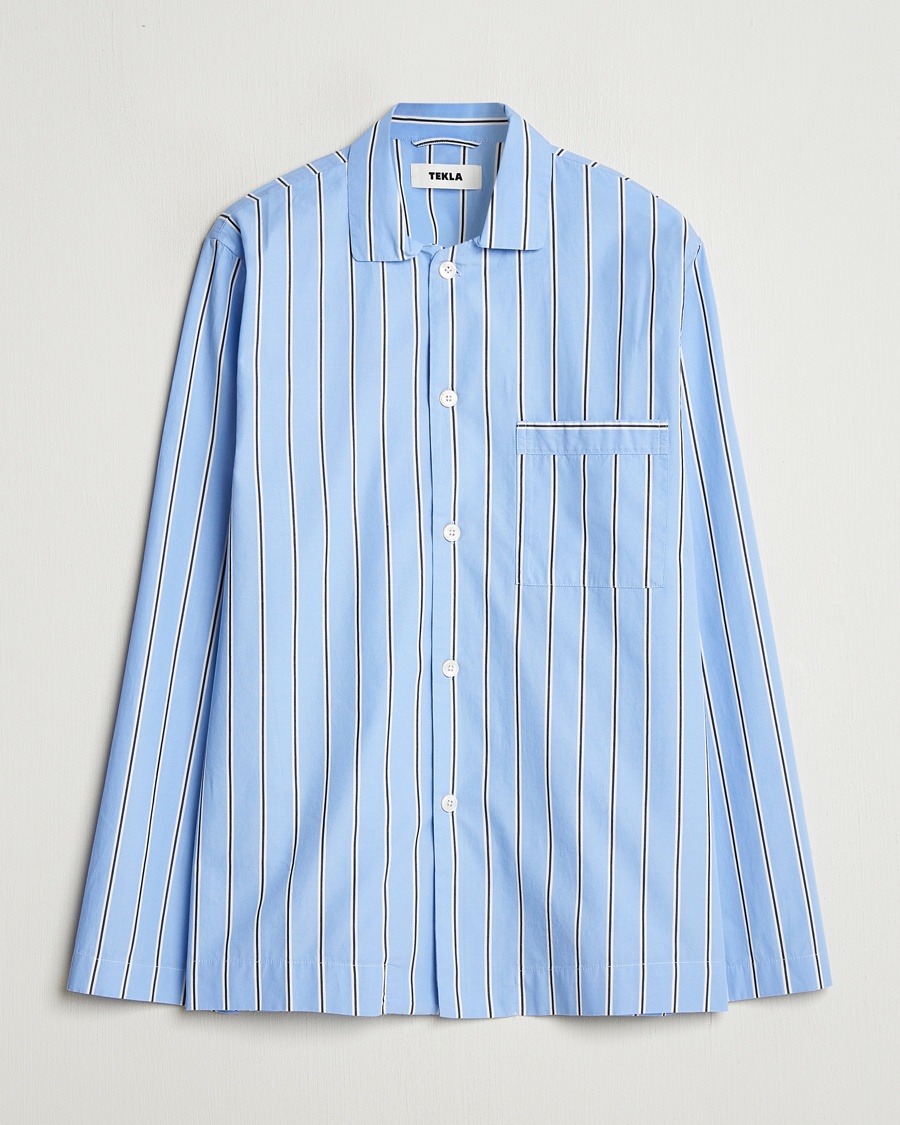 Homme | | Tekla | Poplin Pyjama Shirt Basset Stripes