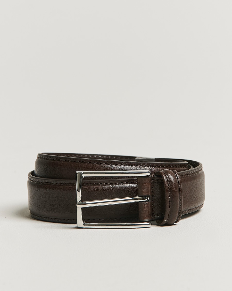 Anderson's Structure Leather Suit Belt 3 cm Dark Brown – Bruin