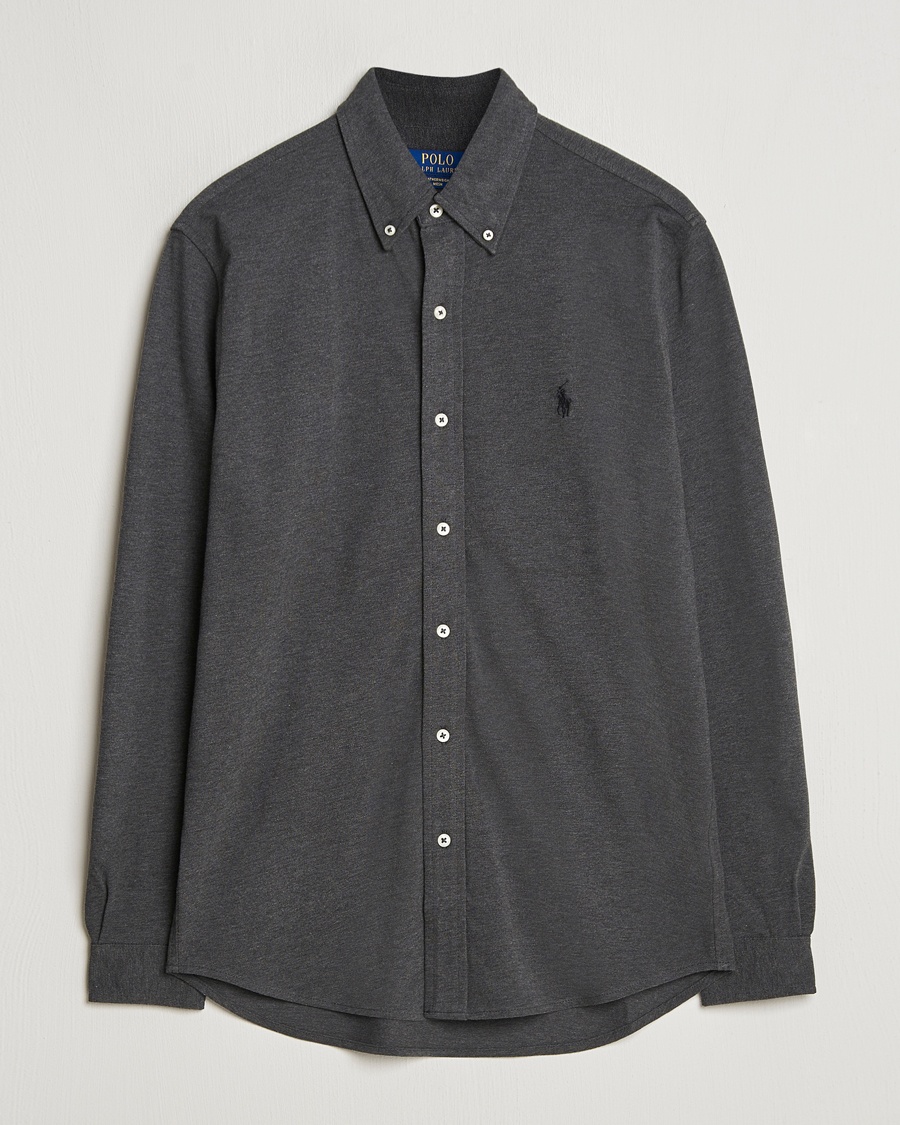 Polo Ralph Lauren Featherweight Mesh Shirt Windsor Heather – Grijs