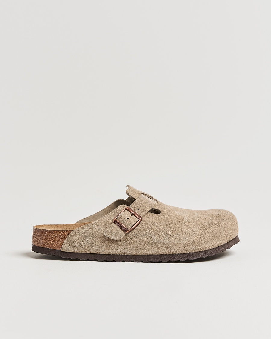 BIRKENSTOCK Boston Soft Footbed Taupe Suede – Beige