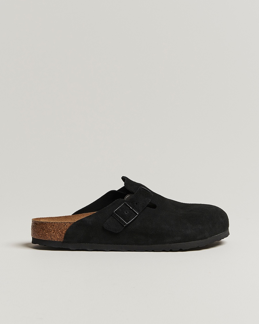 BIRKENSTOCK Boston Soft Footbed Black Suede – Noir