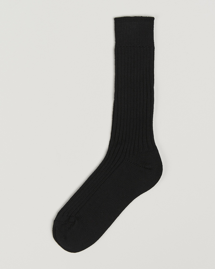 Bresciani Heavy Wool Socks Black – Noir
