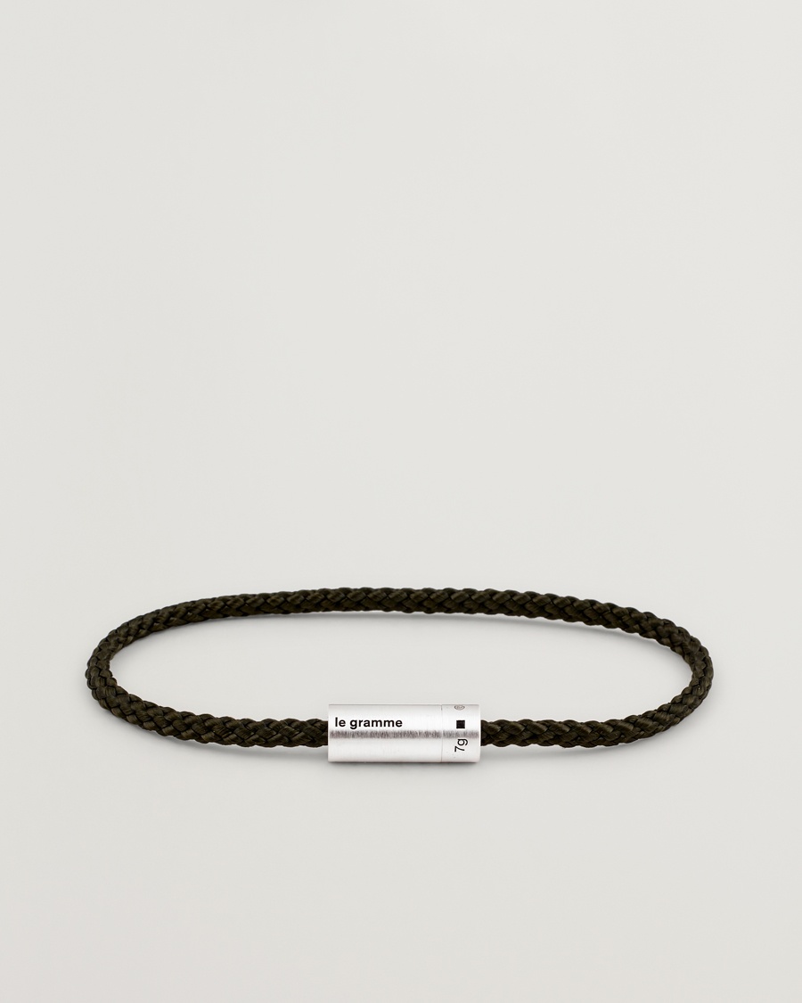 LE GRAMME Nato Cable Brushed Bracelet Khaki/Sterling Silver – Bruin