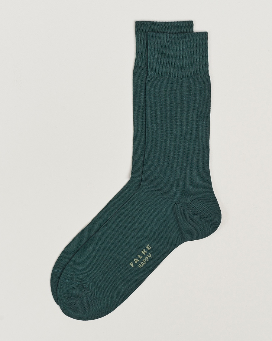 Heren | | Falke | Happy 2-Pack Cotton Socks Hunter Green