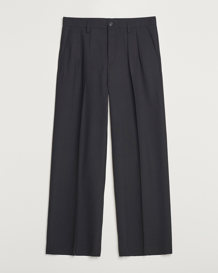 Filippa K Milo Wide Wool Trousers Black – Zwart