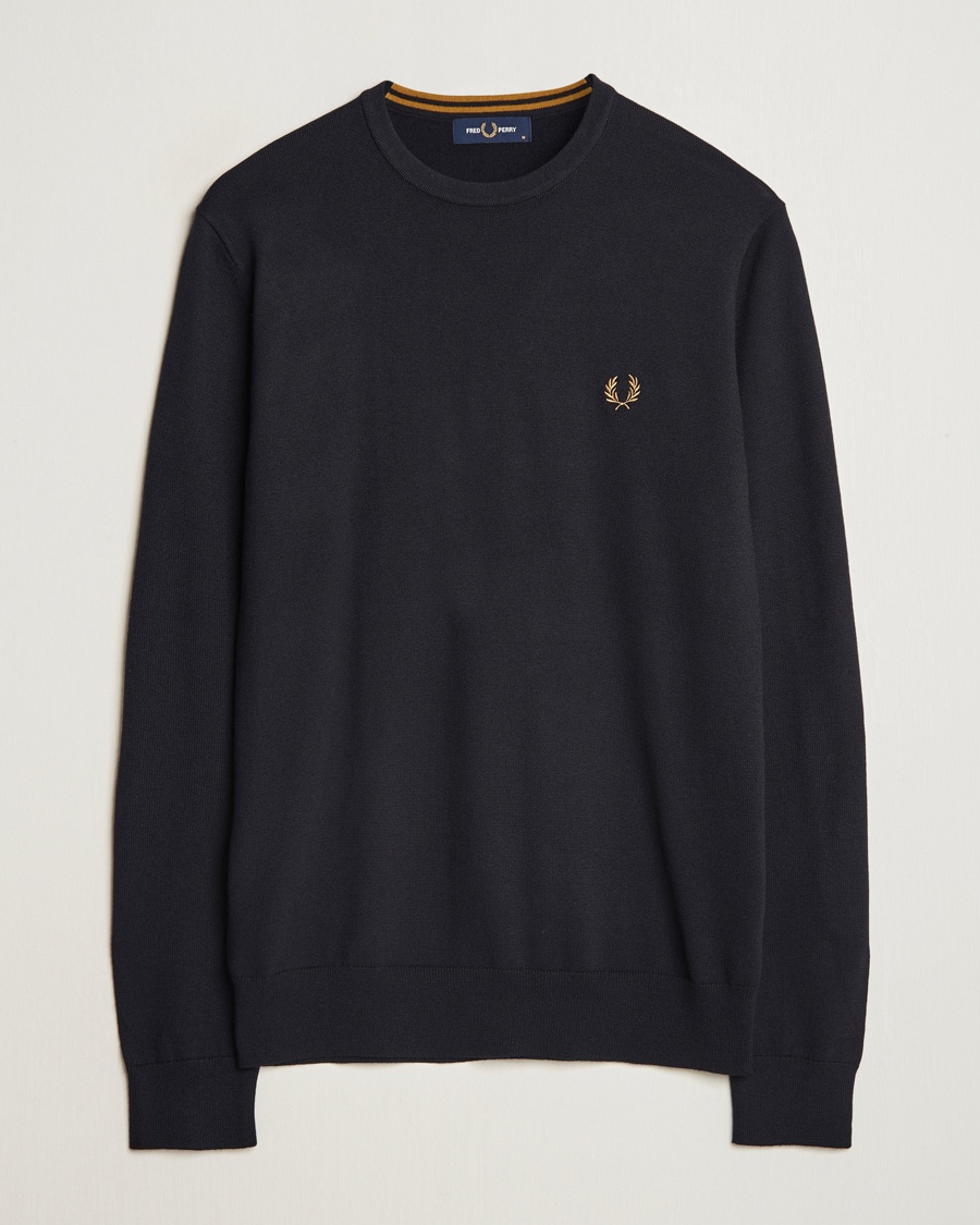 Fred Perry Classic Crew Neck Jumper Navy – Blauw